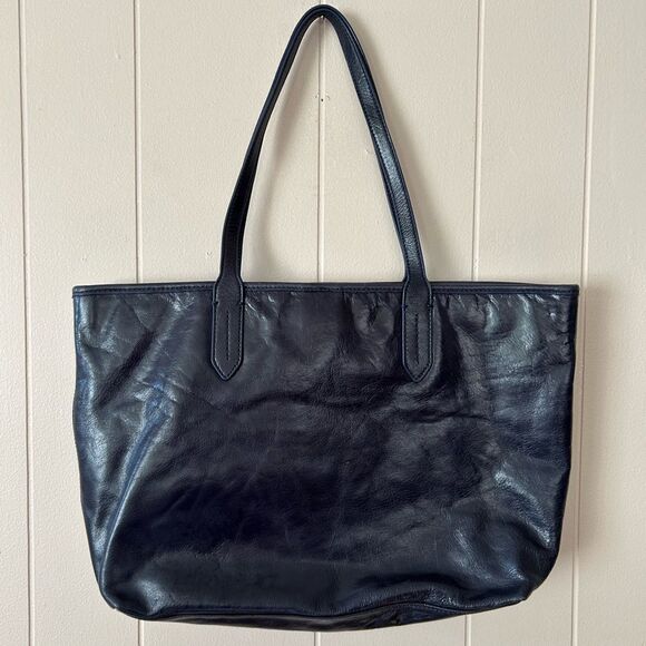Cole Haan crackled leather navy tote bag - Picture 4 of 13